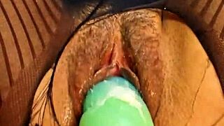 hey babe, wanna see my hairy pussy up close with this bad dragon dildo?