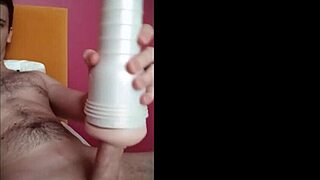 Pretty boy achieved a long-awaited orgasm with the help of a toy