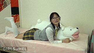 Horny Japanese student can't stop fingering herself with wild toys