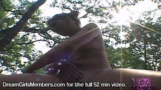 All natural beauty shaves her tight pussy bare.