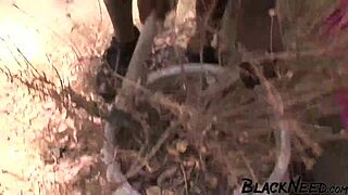 Blonde student takes a juicy facial from a BBC after class.