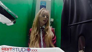 Gloryhole Teen Student Sucks Cock With Wild Facial Finish In Secret Spot.