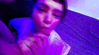 cute alt teen 18+ bangs lucky guy and gets creamy cum in mouth
