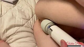 Man, dis sexy college cutie tryin’ new toy, creamin’ on thick cock!