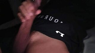 Hot Guy Jerks Big Black Cock in Tight Gym Clothes with Loud Moaning