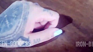 my neighbor came to complain about my videos. ended up taking cum in mouth!