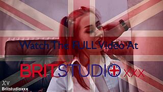Skinny British redhead slammed hard and swallows cum in sexy uniform!