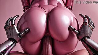 Pink robot bouncing on your cock to cum inside?