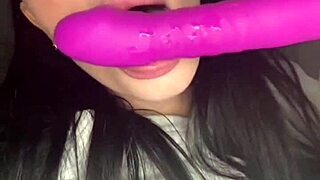 innocent yet slutty british girlfriend blows and uses toys from pov.