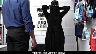 petite blonde teen shoplifter delilah day caught with clothes under hijab gettin' fucked by officer