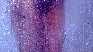 College tanned gorgeous girl showers in bikini