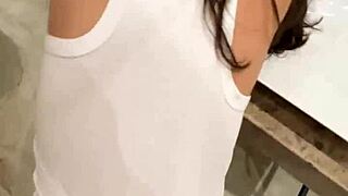 wild sex in bathroom at college party with brunette in doggystyle pov