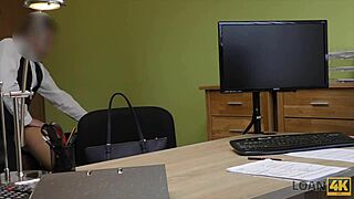 Hidden office cam catches European teen in quick blowjob