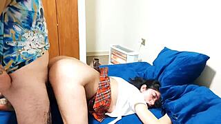 teacher seduces cute teen 18+ student with monster cock