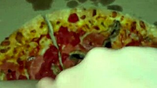 Pizza Female Masturbation Cum On Food