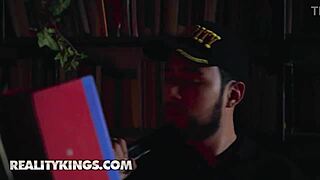 Reality Kings - College Students Selina Bentz & Kai Bang in Library