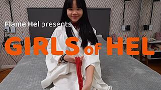 Girl in White Kimono Shares Intimate Bed Moment with Me