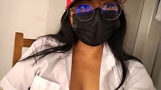 the busty student shows off her fat vagina with new belly button ring