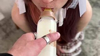 Delicious reward for cute cosplay girl in diaper! 😍