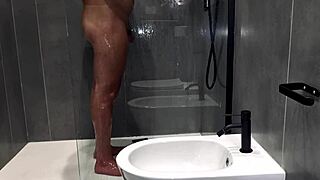 asmr stepmom spies on stepson in steamy shower with moans