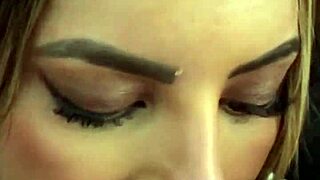 In this casting interview, petite blonde latina shakes natural tits during sloppy blowjob, rimming, and cum in mouth