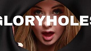 British blonde pornstar in lingerie sucks her neighbour's cock to orgasm