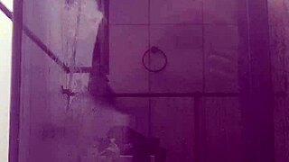 Stepmom rides boss in bathroom doggystyle sex