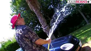 He Cares About His Car But Now He Must Fuck Outdoor Slut