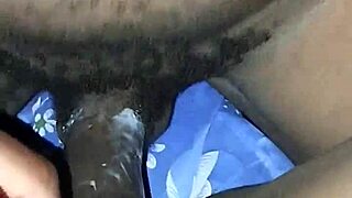 Hairy ebony college babe intensely fucks boyfriend in missionary for creampie