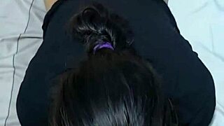 Young Stepsister Gives Huge Blowjob In Bedroom After Gym Dancing With Big Tits