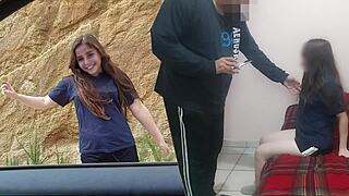 my latina student rides pussy for first creampie