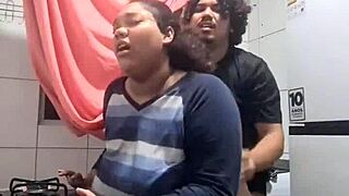 Ebony Curvy Stepmom Seduces Student with Natural Tits