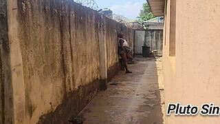 Ebony slut blows fat tits in wet pussy sex