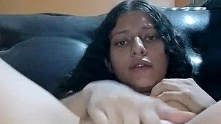 Caught masturbating solo with petite body.