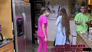 Student Interns Share Giggles Backstage.