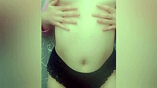 Young slutty girl shows her virgin tits and ass to perverts like you!