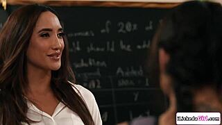 Damn! Lesbian Teacher in Wild Threesome with Student and Stepmom