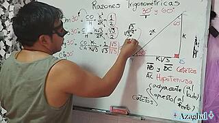 Nerdy Asian student exclaims, '15 sexual math at 30 degrees trigonometry!'
