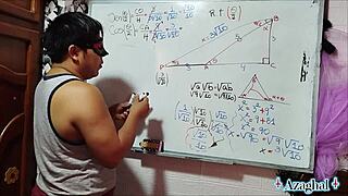 Nerdy Asian student with brown eyes gets wild with teacher in bedroom.