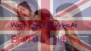 British head girl spanks naughty brunette student in BDSM session, making her squirt.