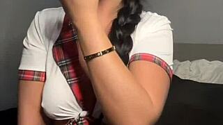 Horny British College Girl Teases with Solo Toy Fun