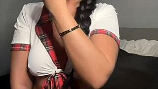 Horny British College Girl Teases with Solo Toy Fun