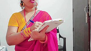 Desi Tuition Teacher Engages In Lessons With Her Student