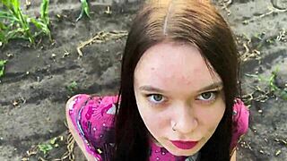 Stepsister finds comfort in stepbrother's big cock in cornfield