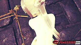 hot blue-haired princess with pierced nipples gets anal doggystyle, lifts into missionary, shows pussy close-ups, and takes massive cum creampie in tight teen pussy