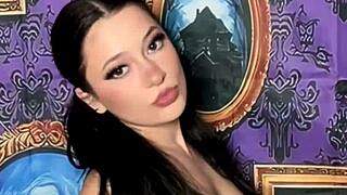 Pigtails Goth Girl Takes Off Bra in Haunted House with Music