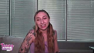 Nina Nova uses her nice ass and tits to get her project done 😉