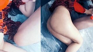 Stepbrother starts with oral, then fucks me until he cums on me