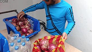 Humble salesman engages in homemade sex, fucking hot woman hard in his room