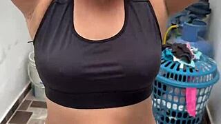 Neighbor washes clothes for payment